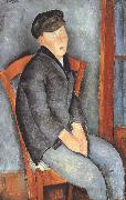 Amedeo Modigliani Young Seated Boy with Cap (mk39) china oil painting reproduction